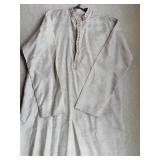 Mens XL Tan Embroidered Tunic