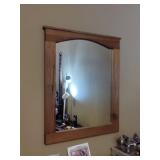 Arched Toppped Wooden Mirror 32x38