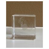 Antarctica Etched Glass Globe Paperweight