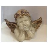 Glazed Ceramic Cherub Figurine 4.5"