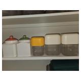 (3) Plastic & (3) Ceramic Canisters