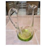 Vintage Hand-blown Glass Pitcher with a Dimpled