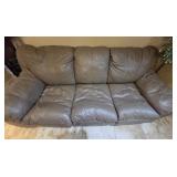 Over Stuffed Leather Pull Out  Sleeper Sofa