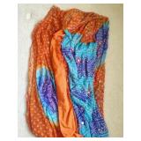 Blue and Orange Beaded Sari Wrap