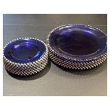 STUNNING COBALT BLUE GLASS CANDLEWICK STYLE