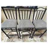 (3) Black Tubular Metal with a Curved Footrest