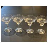 (4) Libbey Mid Century Modern Margarita Glasses