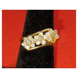 Sz 6 18K Gold & Diamond Ring 5.3 Grams