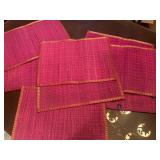 (8) Industree Hand Woven Mats With a Fabric