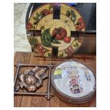 Kitchen Clock, NIP Carousel Organizer &