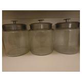 (3) Large Round Clear Glass Canisters