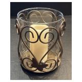 Cylindrical Glass Candle Holder 8.5'