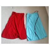 (2) Long Drawstring Waist Skirts