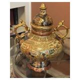 Vintage Satsuma Style Lidded Jar 16" Tall