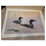 Signed Art Print titled "Misty" featuring Loons