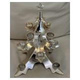Silver Christmas Tree Candle Holder Candelabra