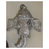 Metal Carved Lord Ganesha Face Wall Hanging 6"