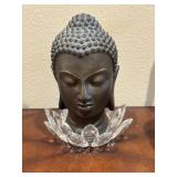 Buddha Head Sculpture Elegantly Nestled Inside a