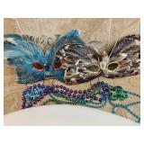 Feather Masks & Mardi Gras Beads