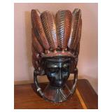 VTG Polynesian Hand Carved Wood Native Tribal 14"