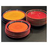 RARE Libbey Color Rings Set  Retro Mid