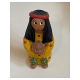 VTG Hand Painted American Indian 4" Chief Woman