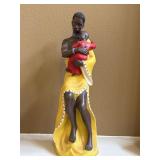 Mann Maasai Mother Cradling Her Child Statue 16"