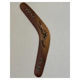 Hand Painted Wooden Boomerang 14"