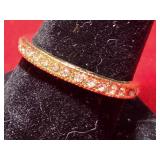 Sz 8.5 Yellow Gold-toned Pavé or Flush-set