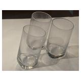 (3) Modern Slanted Tilted Glasses 6"