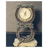Rustic Country Western Tabletop Clock Resin