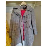 SZ L M60 Grey Pinstriped Pea Coat