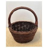 Farmhouse Storage Brown Round Basket with Handle