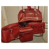 NEW Bath & Body Works 4 PC Travel Tote Set Red
