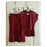 WITH ITï¿½ Maroon Textured Blouse and Skirt Set
