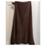 SZ 14 Brown "Suede" Knee-length Skirt