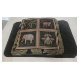 (3) August & Leo Ribbed Floor Mats & (1) Jungle