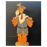 23" Handmade Wooden Thanksgiving Figurine
