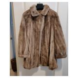 Vintage Custom Made Faux Mink Mid Length Coat