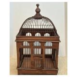 VTG Wooden and Wire Birdcage with a Rounded Domed