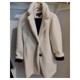 Sz S Liz Claiborne Sherpa Faux Fur Blonde Button