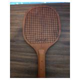 Vtg Wooden Sportcraft Paddle Ball Racquet