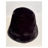 NWT Joan Boyce Black Faux Fur Bucket Hat