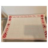 Weekly Planner Cross Stitch Pink 10.5x15.75