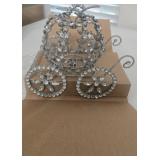 NIB August & Leo Jeweled Pumpkin Silver Carriage