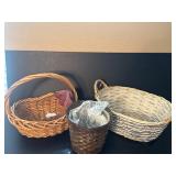 (3) Assorted Wicker Baskets