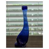 1930-1955 Cobalt Blue Art Glass Melted Bottle