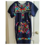 Blue Traditional Mexican Hand-Embroidered