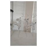 (2) NIB August & Leo White Wire Jeweled Reindeer
