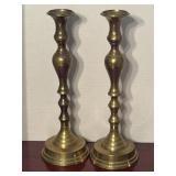 A Pair of 12ï¿½ VTG Brass Candlestick Holders Urn